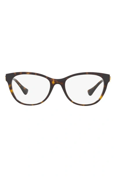 Versace 55mm Cat Eye Optical Glasses In Havana