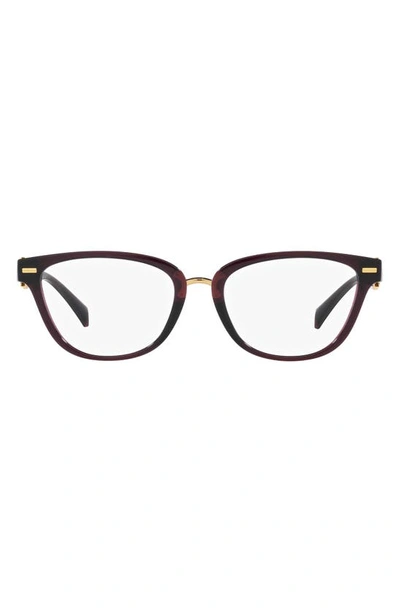 Versace 54mm Cat Eye Optical Glasses In Transparent Violet