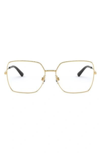 Dolce & Gabbana 54mm Square Optical Glasses In Gold