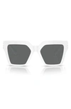 Versace 55mm Butterfly Sunglasses In White/gray Polarized Solid