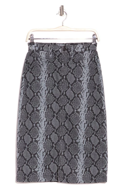 Ag Kory X Snakeskin Pencil Skirt In Poison Lace-grey/ Black