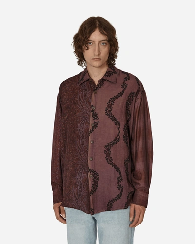 Our Legacy Antique Wallpaper Print Borrowed Shirt In Purple