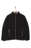 Nautica Water Resistant Reversible Puffer Jacket In Black/ Grey