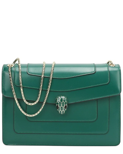 Tiffany & Fred Fold-over Smooth Leather Crossbody In Green