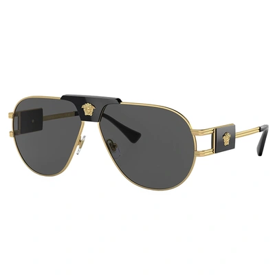 Versace Ve 2252 100287 63mm Unisex Aviator Sunglasses In Multi