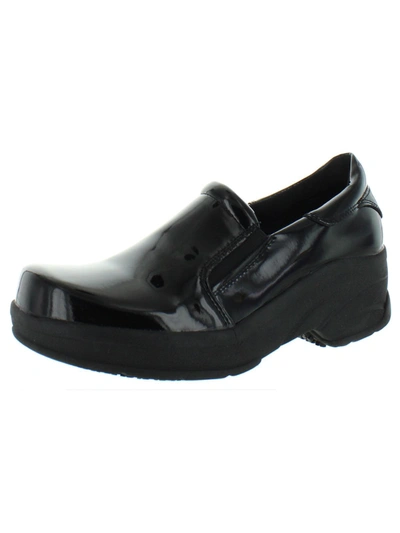 Easy Works By Easy Street Appreciate Womens Patent Leather Comfort Clogs In Black