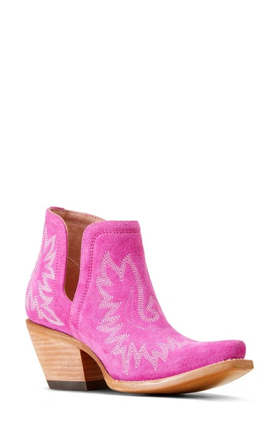 Ariat Dixon Western Boot In Haute Pink Suede