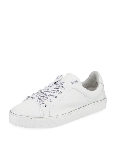 Schutz Bg Laces Leather Sneakers In White Pattern