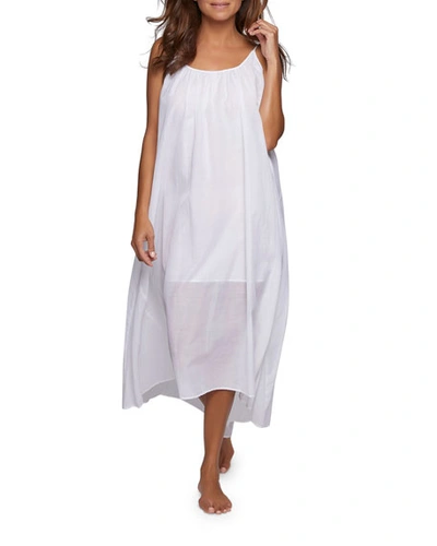 Pour Les Femmes Double-layered Sleeveless Nightgown In White