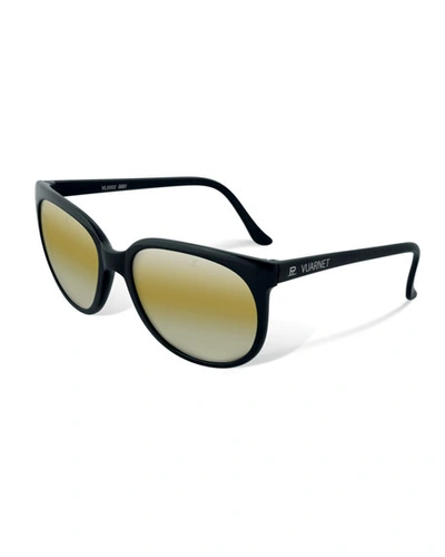 Vuarnet Men's Legend 02 Round Nylon Sunglasses In Black/yellow
