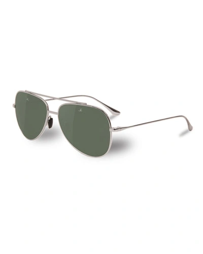 Vuarnet Men's Swing Large Titanium Pilot/aviator Sunglasses In Silver