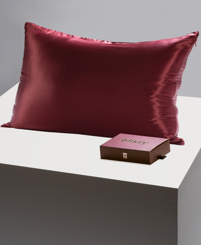 Blissy 22-momme Silk Pillowcase, Standard In Burgundy