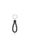 Bottega Veneta Intrecciato Leather Key Ring In Navy