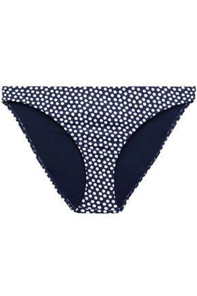 Tory Burch Woman Printed Mid-rise Bikini Briefs Navy