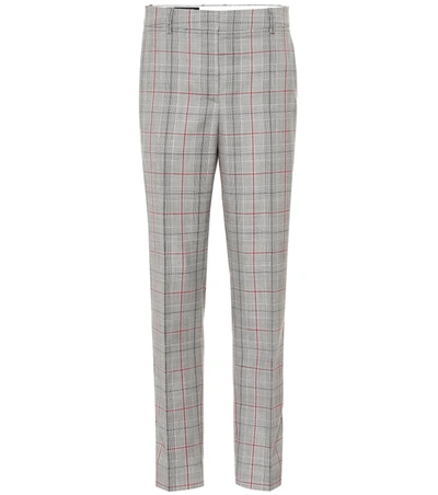 Calvin Klein 205w39nyc Slim Straight-leg Glen-check Plaid Cropped Pants In Grey