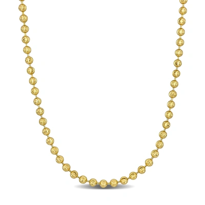 Mimi & Max 3mm Diamond Cut Ball Chain Necklace In 10k Yellow Gold - 16 In