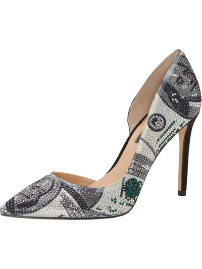 Inc Kenjay Womens Pointed Toe Rhinestone D'orsay Heels In Multi