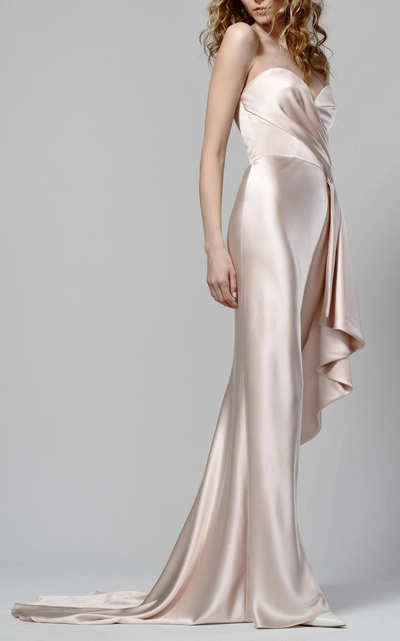 Elizabeth Fillmore Blair Strapless Gown In Pink