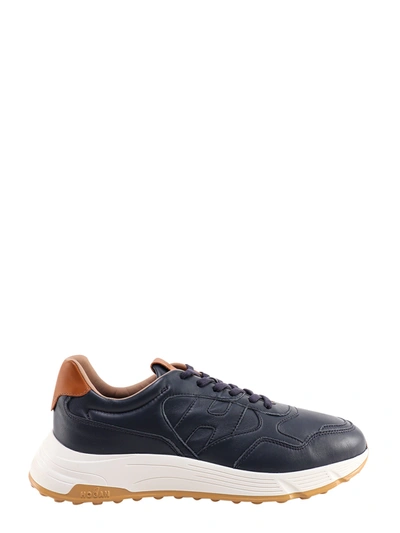 Hogan Leather Lace-up Sneakers In Blue