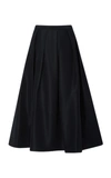 Tibi Silk Faille Skirt In Navy