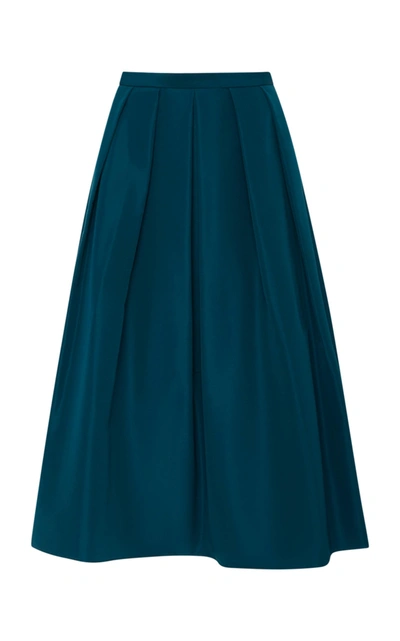Tibi Silk Faille Skirt In Green