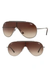 Ray Ban 133mm Shield Sunglasses - Gunmetal Gradient