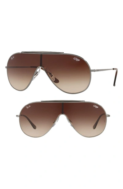 Ray Ban 133mm Shield Sunglasses - Gunmetal Gradient In Gunmetal Gradient