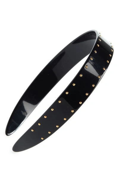 France Luxe Studded Ultracomfort Headband In Black