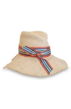 Lola Hats First Aid Striped Band Straw Hat In Natural/ Cabana