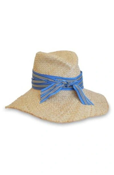 Lola Hats First Aid Striped Band Straw Hat In Natural/ Regatta