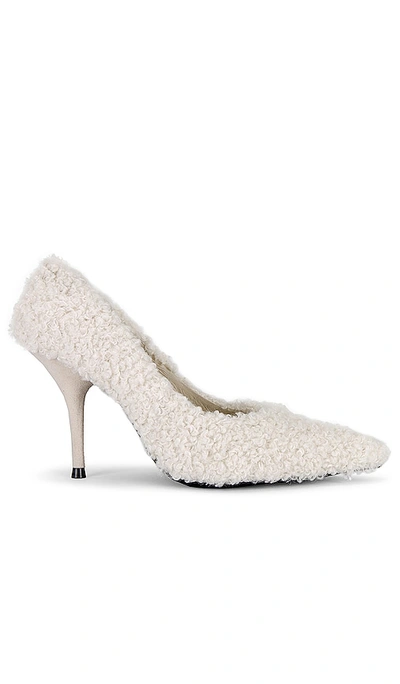 Jeffrey Campbell Women's Convince Faux Fur Pointed Toe Pumps In Ivory Curly