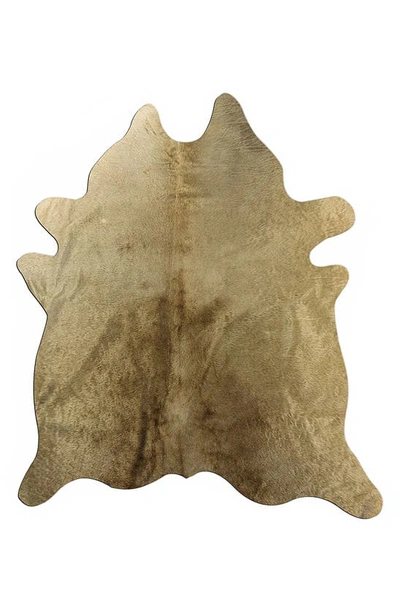 Natural Geneva Genuine Cowhide Rug In Gold