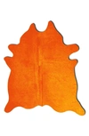 Natural Geneva Genuine Cowhide Rug In Orange