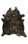 Natural Genuine Cowhide Rug In Black Gold
