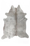 Natural Genuine Cowhide Rug In Grey Silver