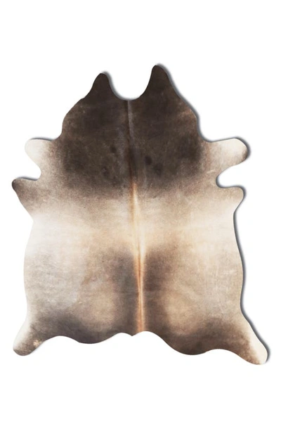 Natural Genuine Cowhide Rug In Norman Light Grey