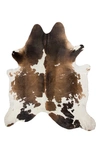 Natural Genuine Cowhide Rug In Taupe White