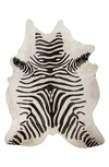 Natural Togo Genuine Cowhide Rug In Zebra Black On Off-white