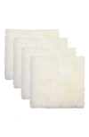 Natural 4-pack Genuine Sheepskin Chair Pads In White