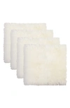 Natural 4-pack Genuine Sheepskin Chair Pads In