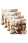 Natural 4-pack Genuine Sheepskin Chair Pads In Gradient Chocolate