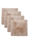 Natural 4-pack Genuine Sheepskin Chair Pads In Taupe