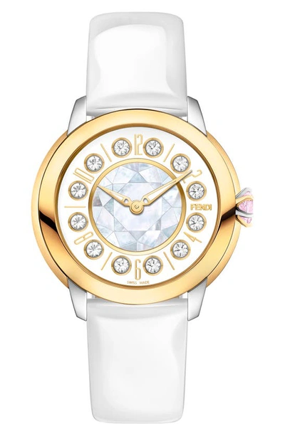 Fendi Ishine Leather Strap Watch, 33mm In Two Tone