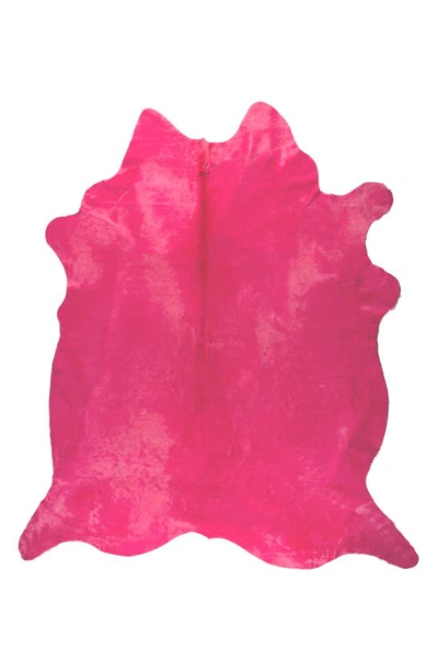 Natural Geneva Genuine Cowhide Rug In Pink