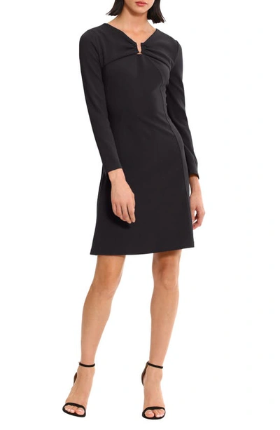 Donna Morgan For Maggy U-hardware Long Sleeve Fit & Flare Dress In Black