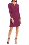 Donna Morgan For Maggy U-hardware Long Sleeve Fit & Flare Dress In Raspberry Radiance