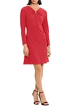 Donna Morgan For Maggy U-hardware Long Sleeve Fit & Flare Dress In Barbados Cherry