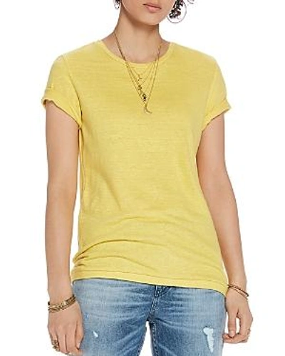 Scotch & Soda Micro-stripe Tee In Cheddar