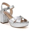 Sam Edelman Jolene Distressed Metallic Chunky-heel Sandal In Soft Silver