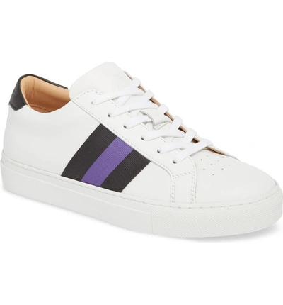 Greats Royale Stripe Sneaker In White/ Black/ Violet